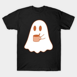 A cute ghost with a cup of tea/coffee/hot chocolate T-Shirt